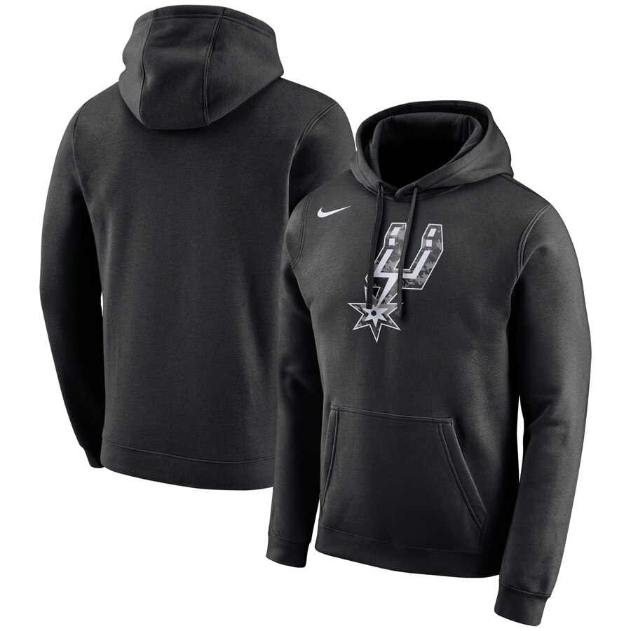 NBA San Antonio Spurs Nike City Edition Logo Essential Pullover Hoodie Black->san antonio spurs->NBA Jersey